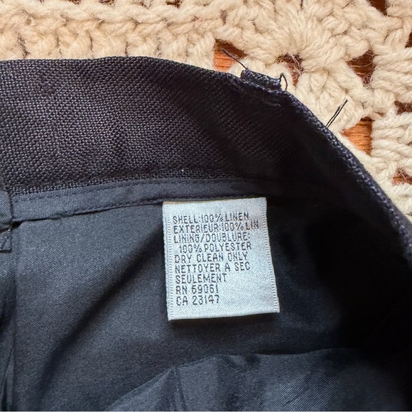 Talbots Vintage Irish Linen Black High-Rise Pleated Trousers Size 6 - altered - Picture 4 of 16